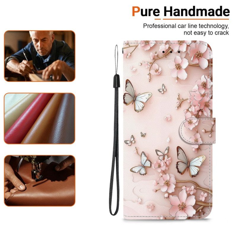 Fodral Xiaomi Redmi Note 15 5g Rosa Fjärilar