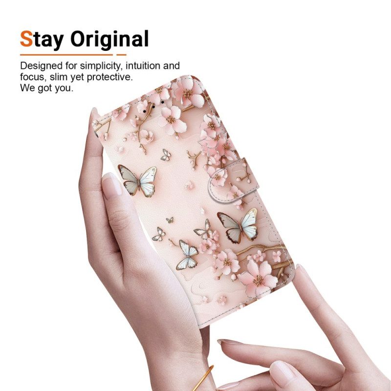 Fodral Xiaomi Redmi Note 15 5g Rosa Fjärilar