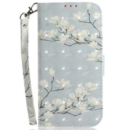 Fodral Xiaomi Redmi Note 15 5g Vita Magnolior Med Snöre