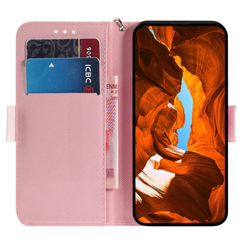 Fodral Xiaomi Redmi Note 15 5g Vita Magnolior Med Snöre