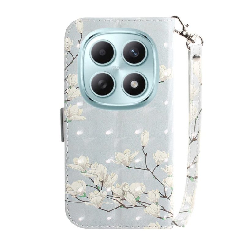 Fodral Xiaomi Redmi Note 15 5g Vita Magnolior Med Snöre