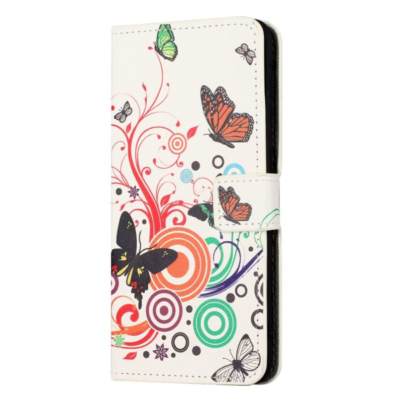 Fodral Xiaomi Redmi Note 15 Pro 5g Fjärilar På Vit Bakgrund