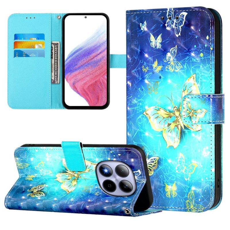 Fodral Xiaomi Redmi Note 15 Pro 5g Guldfjärilar