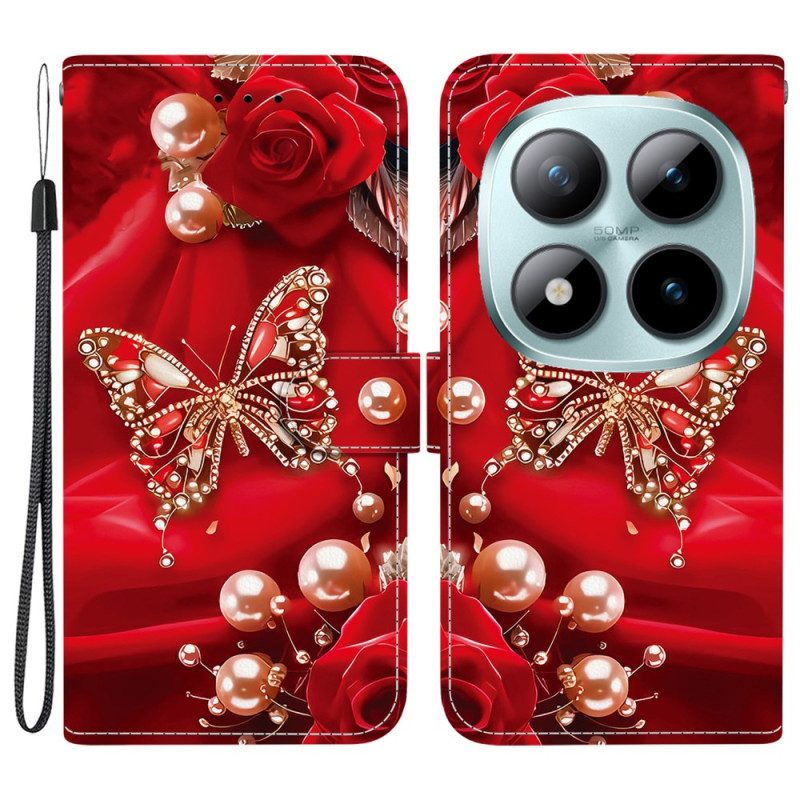 Fodral Xiaomi Redmi Note 15 Pro 5g Pärlrosa Fjäril