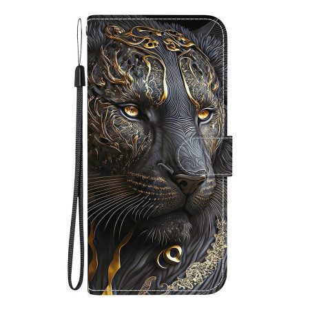 Fodral Xiaomi Redmi Note 15 Pro 5g Svart Och Guldfärgat Lejon