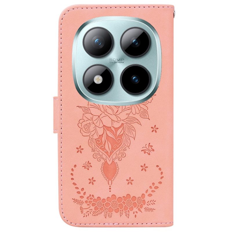 Fodral Xiaomi Redmi Note 15 Pro Plus 5g Fjärilar Och Rosor