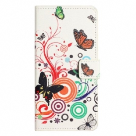 Fodral Xiaomi Redmi Note 15 Pro Plus 5g Fjärilar På Vit Bakgrund
