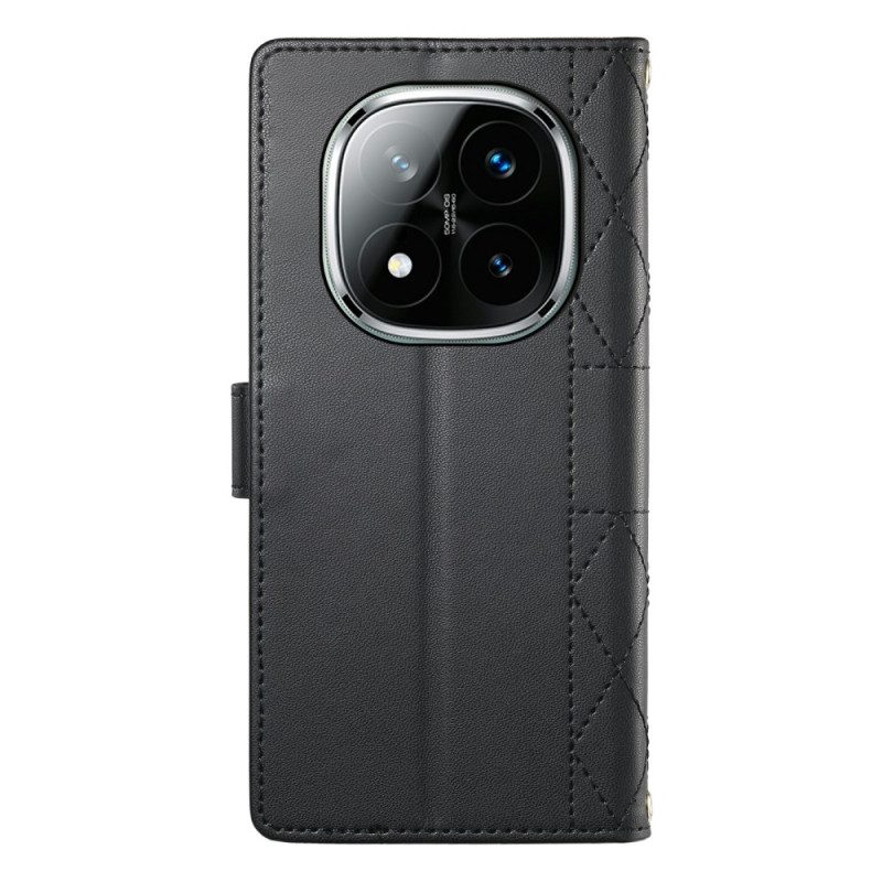 Fodral Xiaomi Redmi Note 15 Pro Plus 5g Quiltad Med Remmar