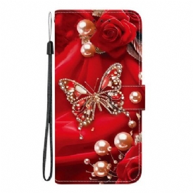 Fodral Xiaomi Redmi Note 15 Pro Plus 5g Röd Pärlfjäril