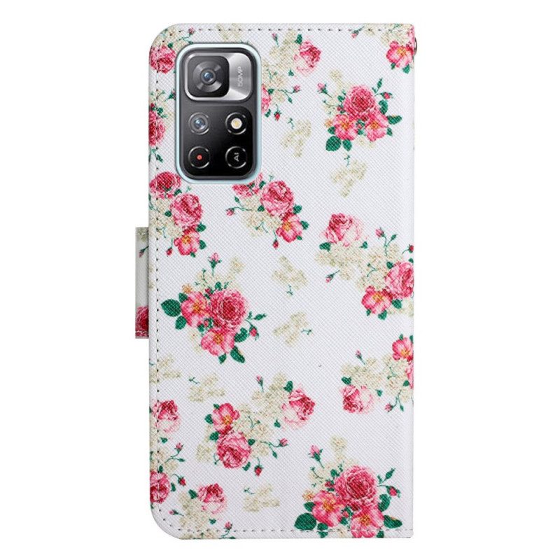 Folio-fodral För Poco M4 Pro 5G Liberty Royal Flowers