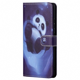 Folio-fodral För Poco M4 Pro 5G Med Kedjar Thong Space Panda