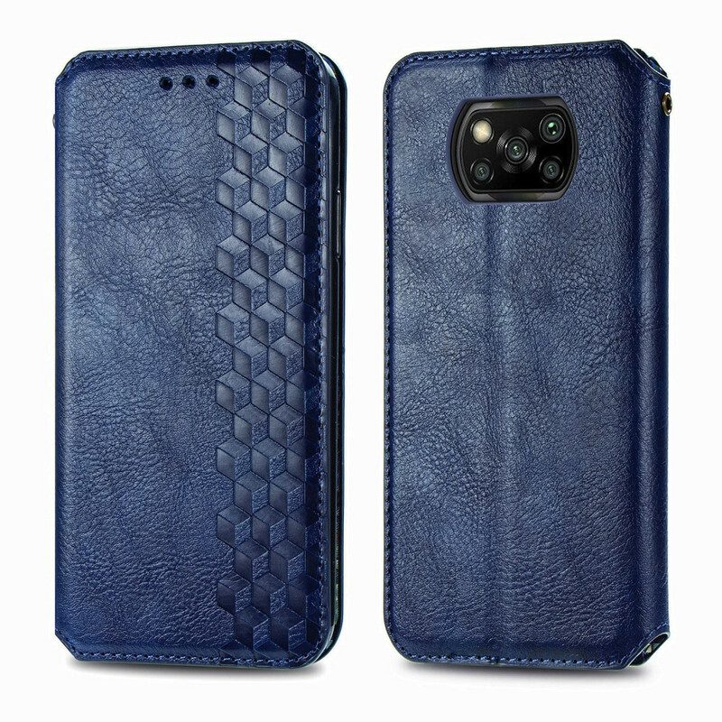 Folio-fodral För Poco X3 / X3 Pro / X3 NFC Läderfodral Diamond Texture Lädereffekt