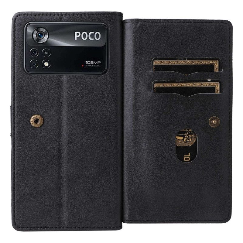 Folio-fodral För Poco X4 Pro 5G 10 Korthållare