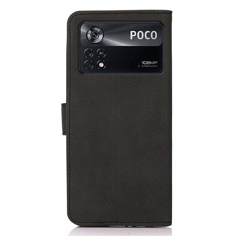 Folio-fodral För Poco X4 Pro 5G Khazneh Modelädereffekt