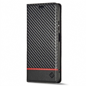 Folio-fodral För Poco X4 Pro 5G Läderfodral Kolfiber Lc.imeeke