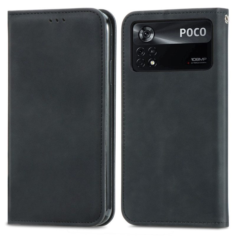 Folio-fodral För Poco X4 Pro 5G Läderfodral Skin-touch