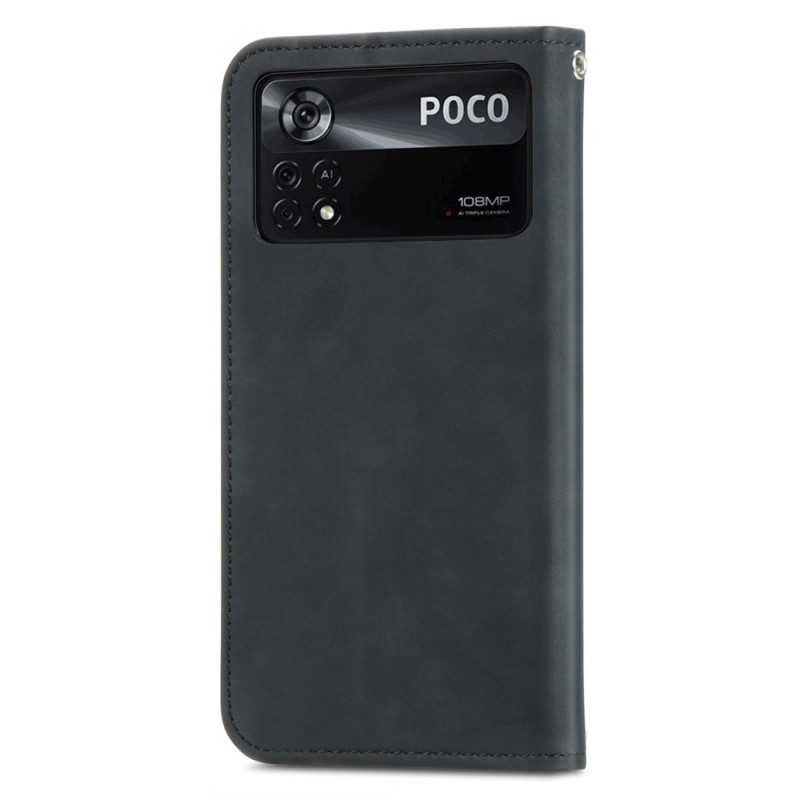 Folio-fodral För Poco X4 Pro 5G Läderfodral Skin-touch