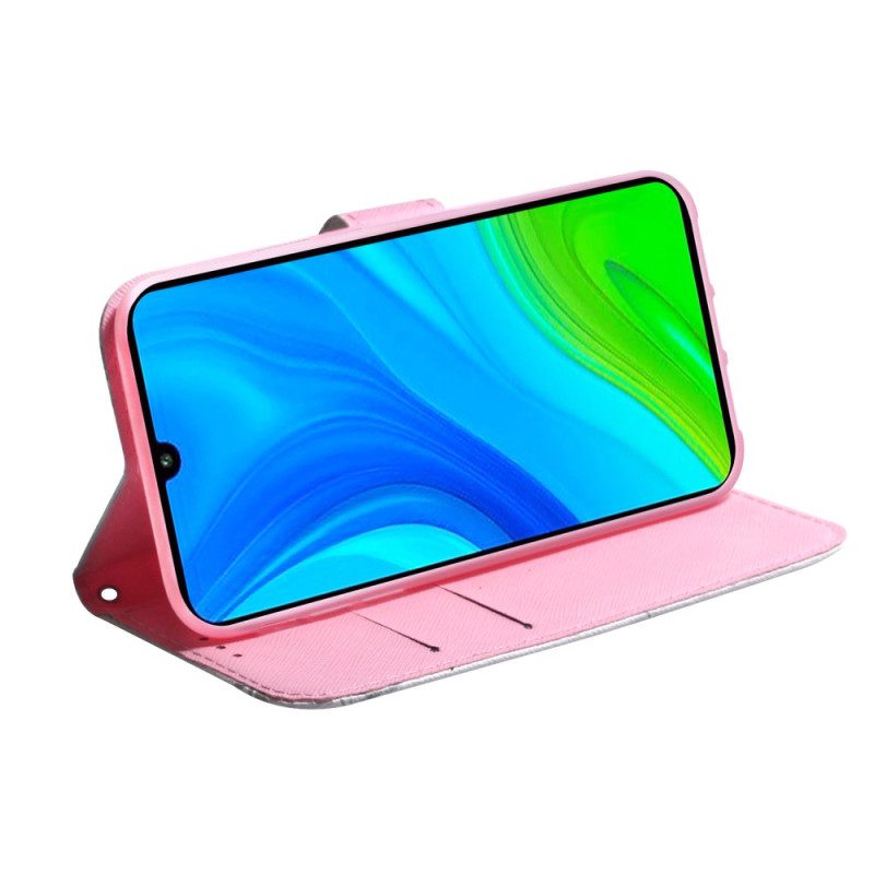 Folio-fodral För Poco X4 Pro 5G Rosa Blomma