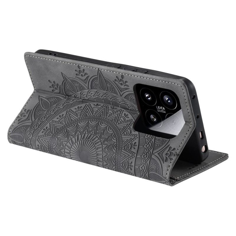 Folio-fodral För Xiaomi 15 Mandala Mockaeffekt