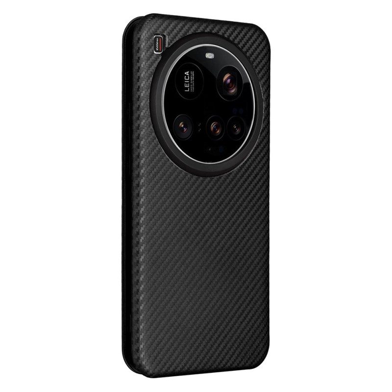 Folio-fodral För Xiaomi 15 Ultra Borstad Kolfiber