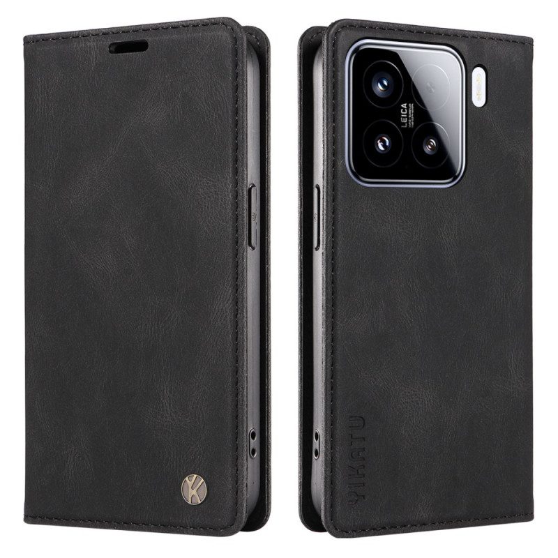 Folio-fodral För Xiaomi 15 Yikatu Mockaeffekt