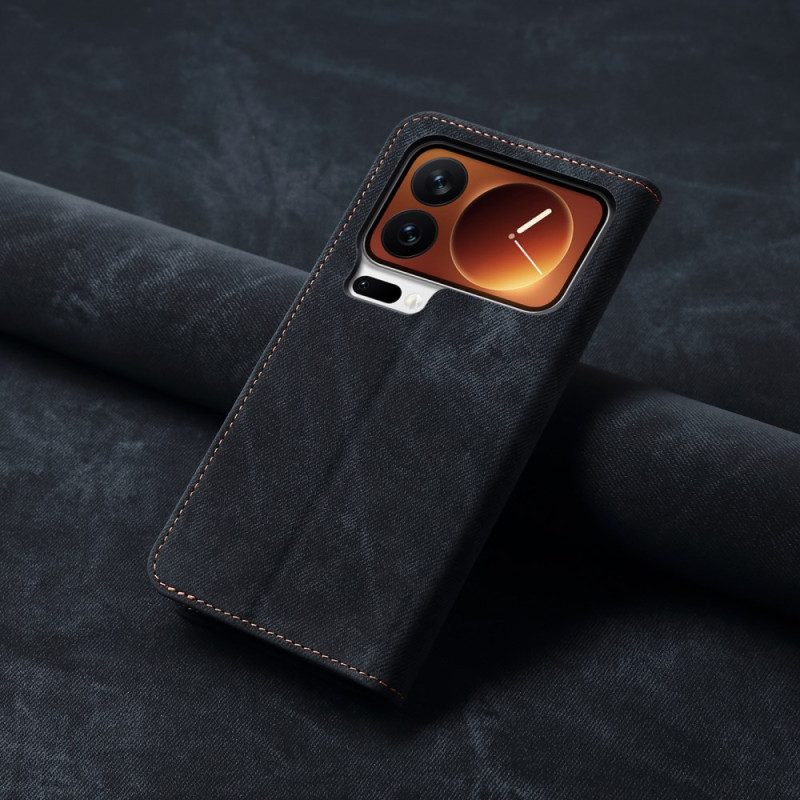 Folio-fodral För Xiaomi 17 Pro Max Denimtygstruktur
