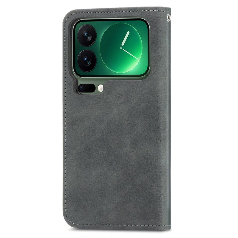 Folio-fodral För Xiaomi 17 Pro Max Mockaeffekt