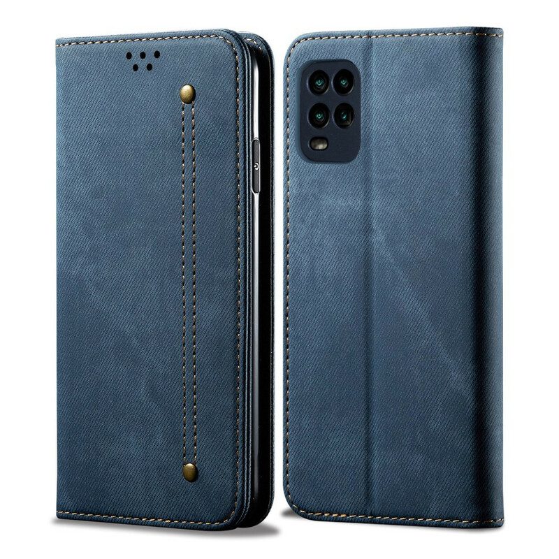 Folio-fodral För Xiaomi Mi 10 Lite Läderfodral Denimtyg