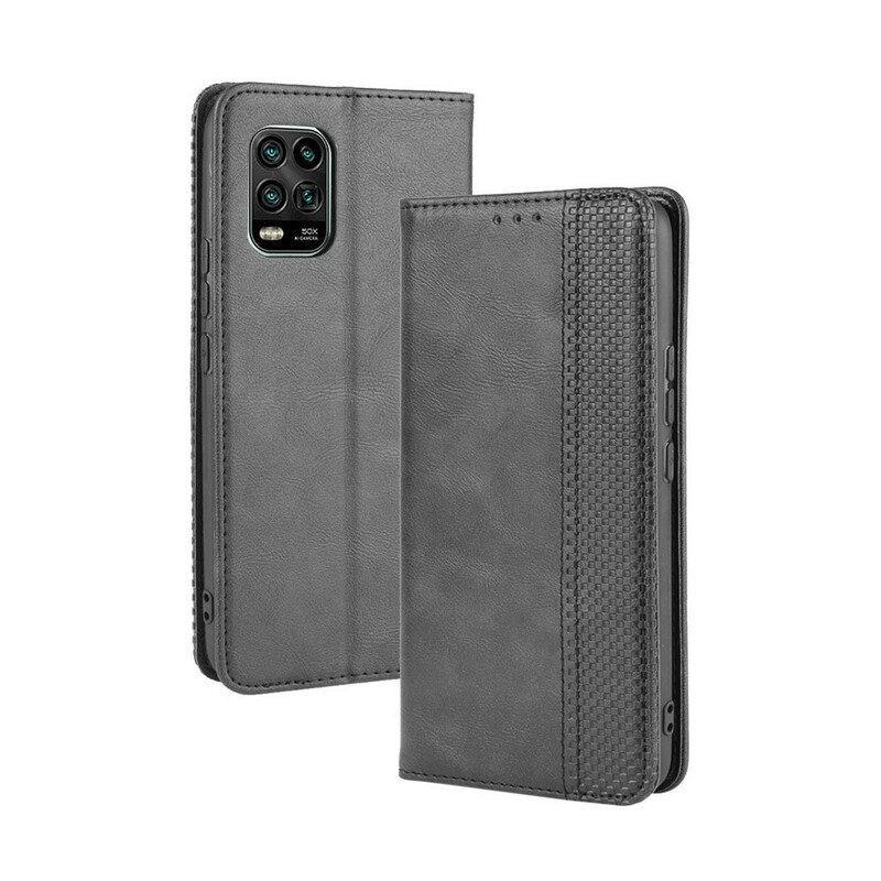 Folio-fodral För Xiaomi Mi 10 Lite Läderfodral Vintage Stiliserad Lädereffekt