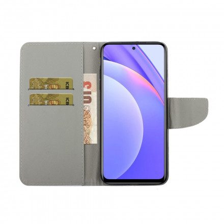 Folio-fodral För Xiaomi Mi 10T Lite / Redmi Note 9 Pro 5G Familjen Uggla Med Linne