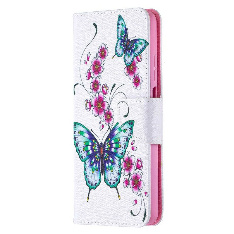 Folio-fodral För Xiaomi Mi 10T Lite / Redmi Note 9 Pro 5G Flygande Fjärilar