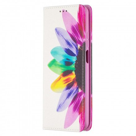 Folio-fodral För Xiaomi Mi 10T Lite / Redmi Note 9 Pro 5G Läderfodral Akvarellblomma