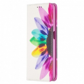 Folio-fodral För Xiaomi Mi 10T Lite / Redmi Note 9 Pro 5G Läderfodral Akvarellblomma