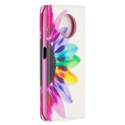 Folio-fodral För Xiaomi Mi 10T Lite / Redmi Note 9 Pro 5G Läderfodral Akvarellblomma