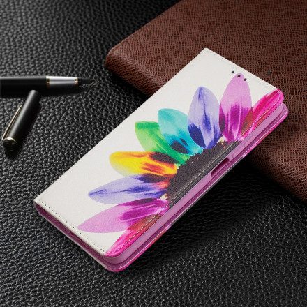 Folio-fodral För Xiaomi Mi 10T Lite / Redmi Note 9 Pro 5G Läderfodral Akvarellblomma