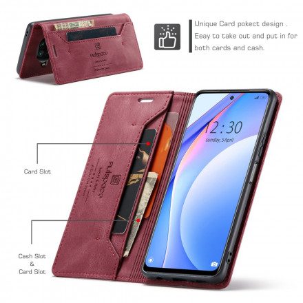 Folio-fodral För Xiaomi Mi 10T Lite / Redmi Note 9 Pro 5G Läderfodral Autspace Rfid-serien