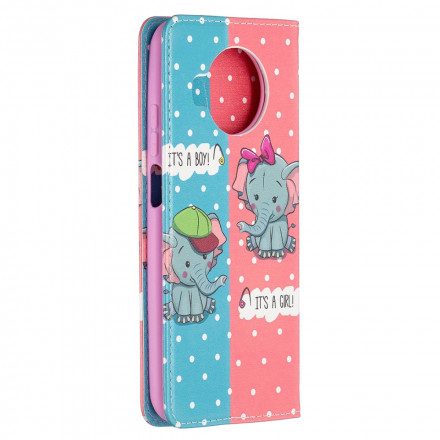 Folio-fodral För Xiaomi Mi 10T Lite / Redmi Note 9 Pro 5G Läderfodral Elefanter