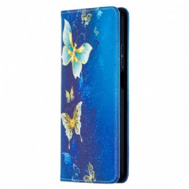 Folio-fodral För Xiaomi Mi 10T Lite / Redmi Note 9 Pro 5G Läderfodral Färgglada Fjärilar