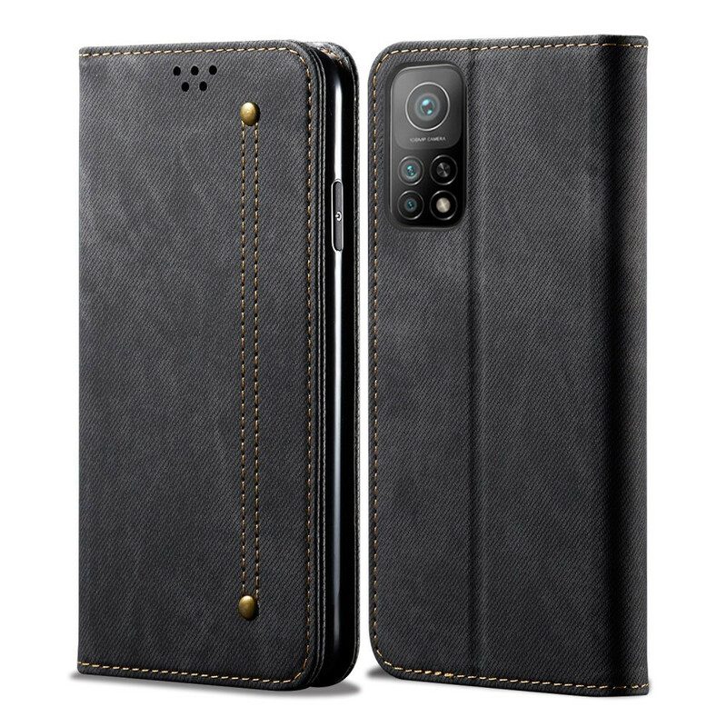 Folio-fodral För Xiaomi Mi 10T / 10T Pro Läderfodral Denimtyg