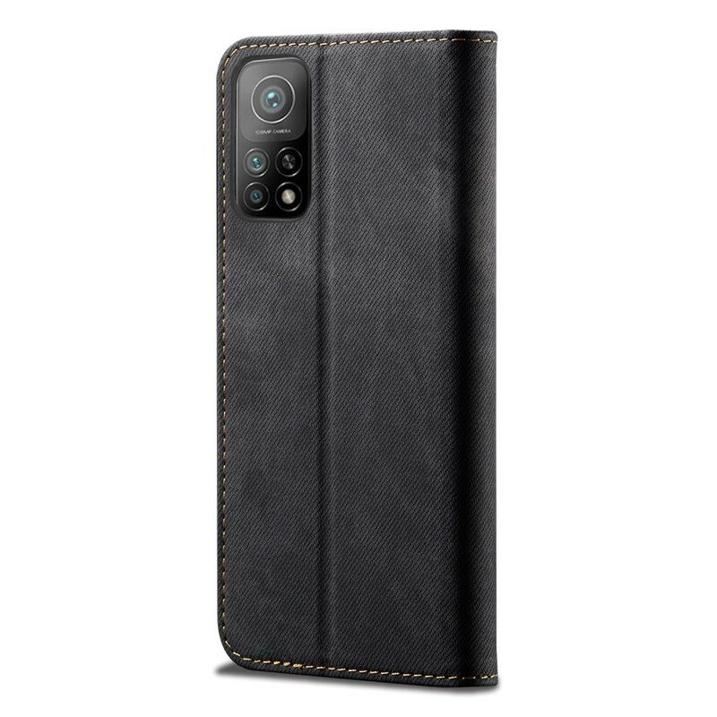 Folio-fodral För Xiaomi Mi 10T / 10T Pro Läderfodral Denimtyg