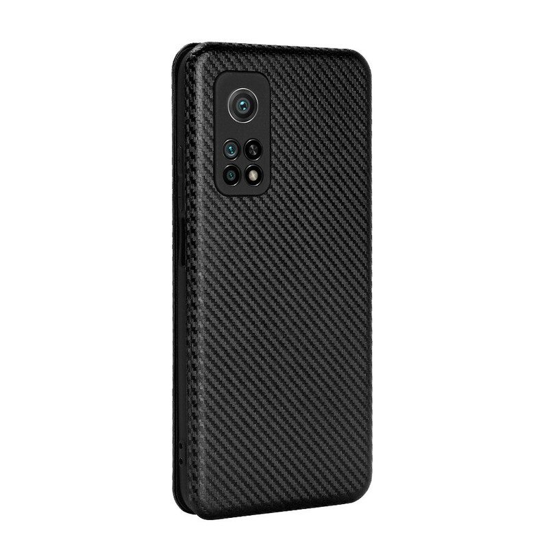 Folio-fodral För Xiaomi Mi 10T / 10T Pro Läderfodral Kolfiber Med Stödring