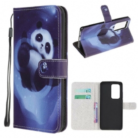 Folio-fodral För Xiaomi Mi 10T / 10T Pro Med Kedjar Thong Space Panda