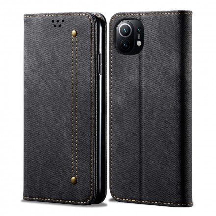 Folio-fodral För Xiaomi Mi 11 5G Läderfodral Denimtyg