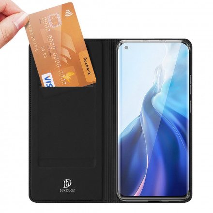 Folio-fodral För Xiaomi Mi 11 5G Läderfodral Dux Ducis Pro Skin