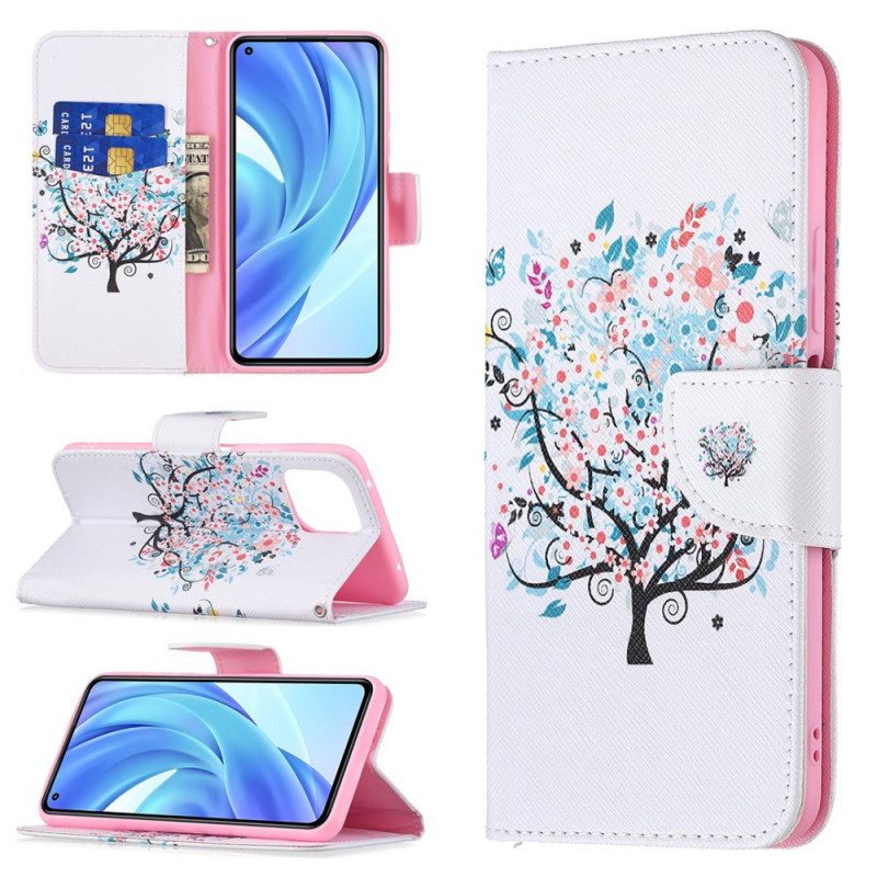 Folio-fodral För Xiaomi Mi 11 Lite 5G NE / Mi 11 Lite 4G / 5G Blommigt Träd