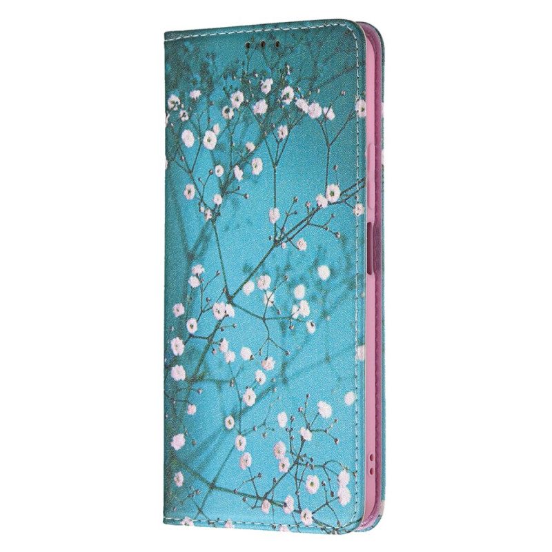 Folio-fodral För Xiaomi Mi 11 Lite 5G NE / Mi 11 Lite 4G / 5G Läderfodral Blommande Grenar
