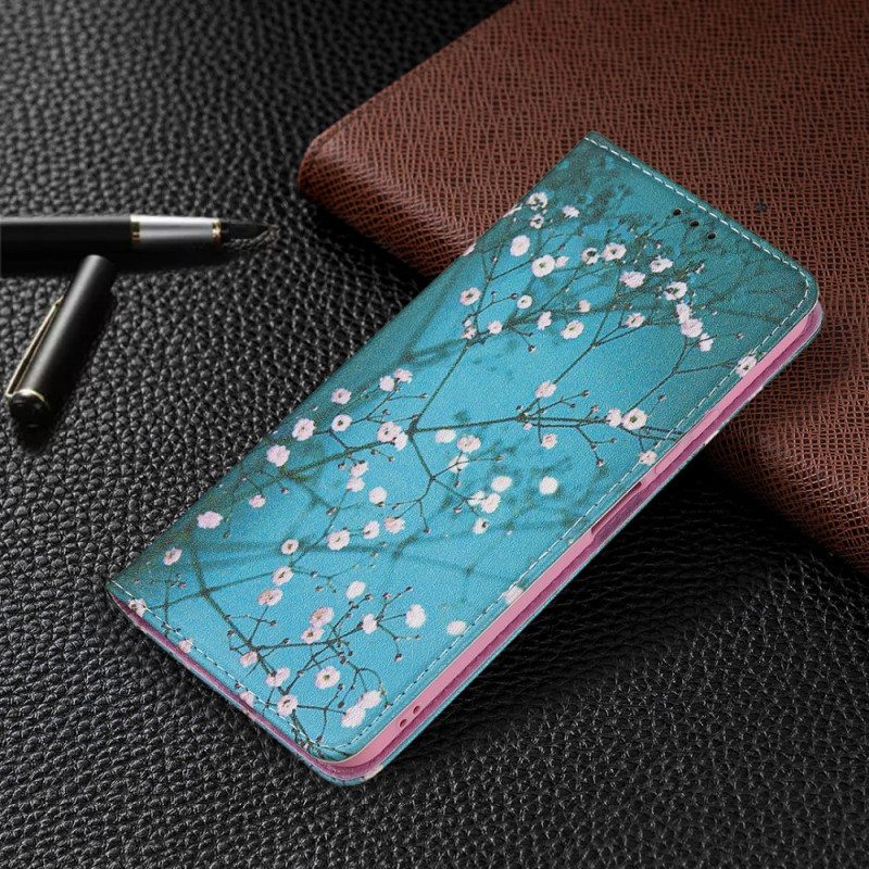 Folio-fodral För Xiaomi Mi 11 Lite 5G NE / Mi 11 Lite 4G / 5G Läderfodral Blommande Grenar
