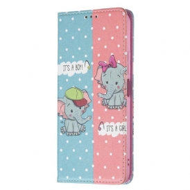 Folio-fodral För Xiaomi Mi 11 Lite 5G NE / Mi 11 Lite 4G / 5G Läderfodral Elefanter