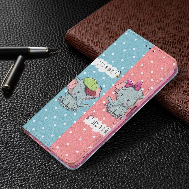 Folio-fodral För Xiaomi Mi 11 Lite 5G NE / Mi 11 Lite 4G / 5G Läderfodral Elefanter