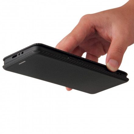 Folio-fodral För Xiaomi Mi 11 Ultra Läderfodral Kolfiber Med Stödring